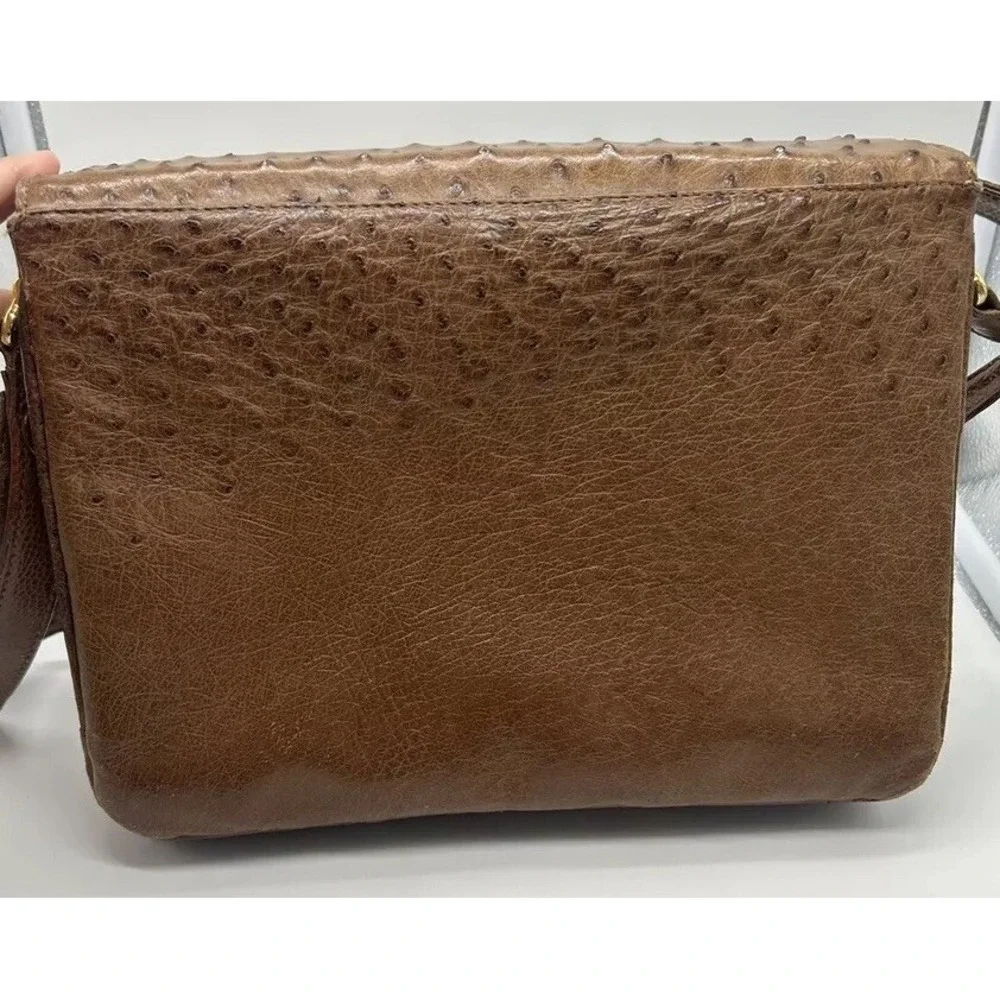 South African Genuine Ostrich Leather Brown Kango Adjustable Handbag Purse READ